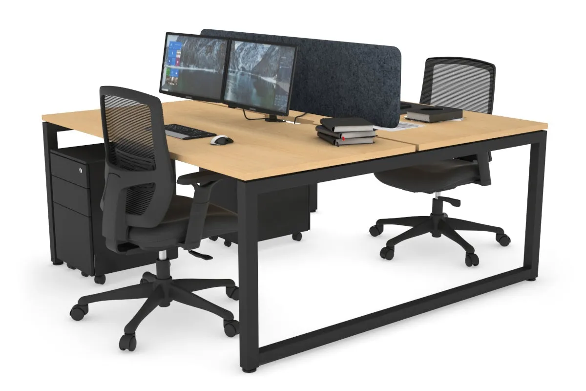 Quadro Loop Legs 2 Person Office Workstation [1800L x 800W with Cable Scallop]