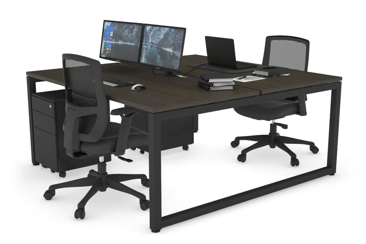 Quadro Loop Legs 2 Person Office Workstation [1800L x 800W with Cable Scallop]