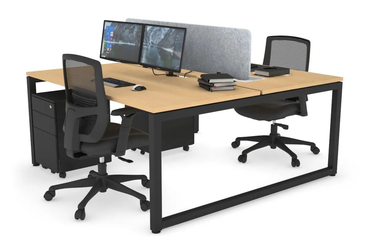 Quadro Loop Legs 2 Person Office Workstation [1800L x 800W with Cable Scallop]