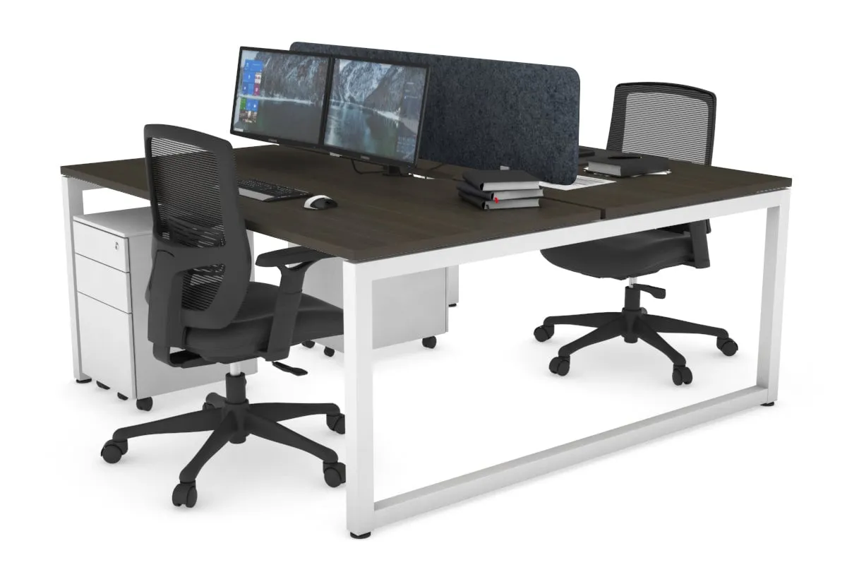 Quadro Loop Legs 2 Person Office Workstation [1800L x 800W with Cable Scallop]