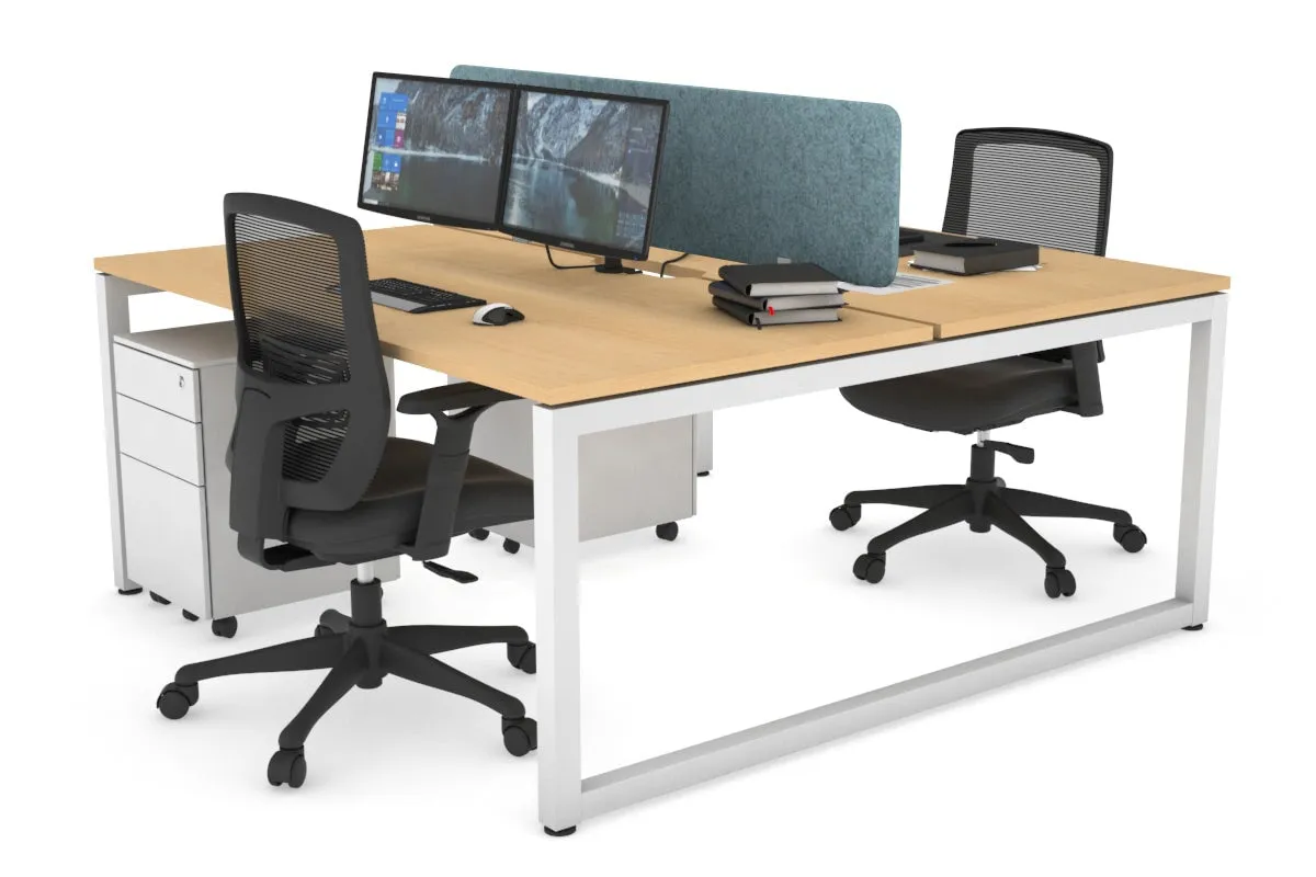 Quadro Loop Legs 2 Person Office Workstation [1800L x 800W with Cable Scallop]