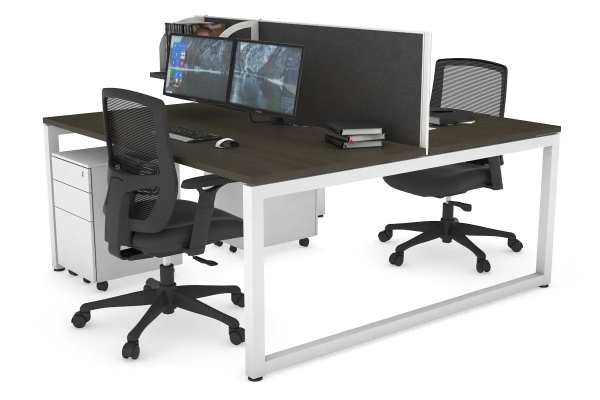 Quadro Loop Legs 2 Person Office Workstation [1800L x 800W with Cable Scallop]