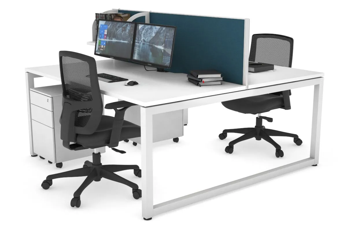 Quadro Loop Legs 2 Person Office Workstation [1800L x 800W with Cable Scallop]