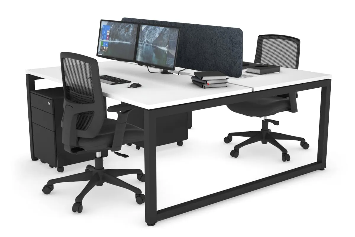 Quadro Loop Legs 2 Person Office Workstation [1800L x 800W with Cable Scallop]