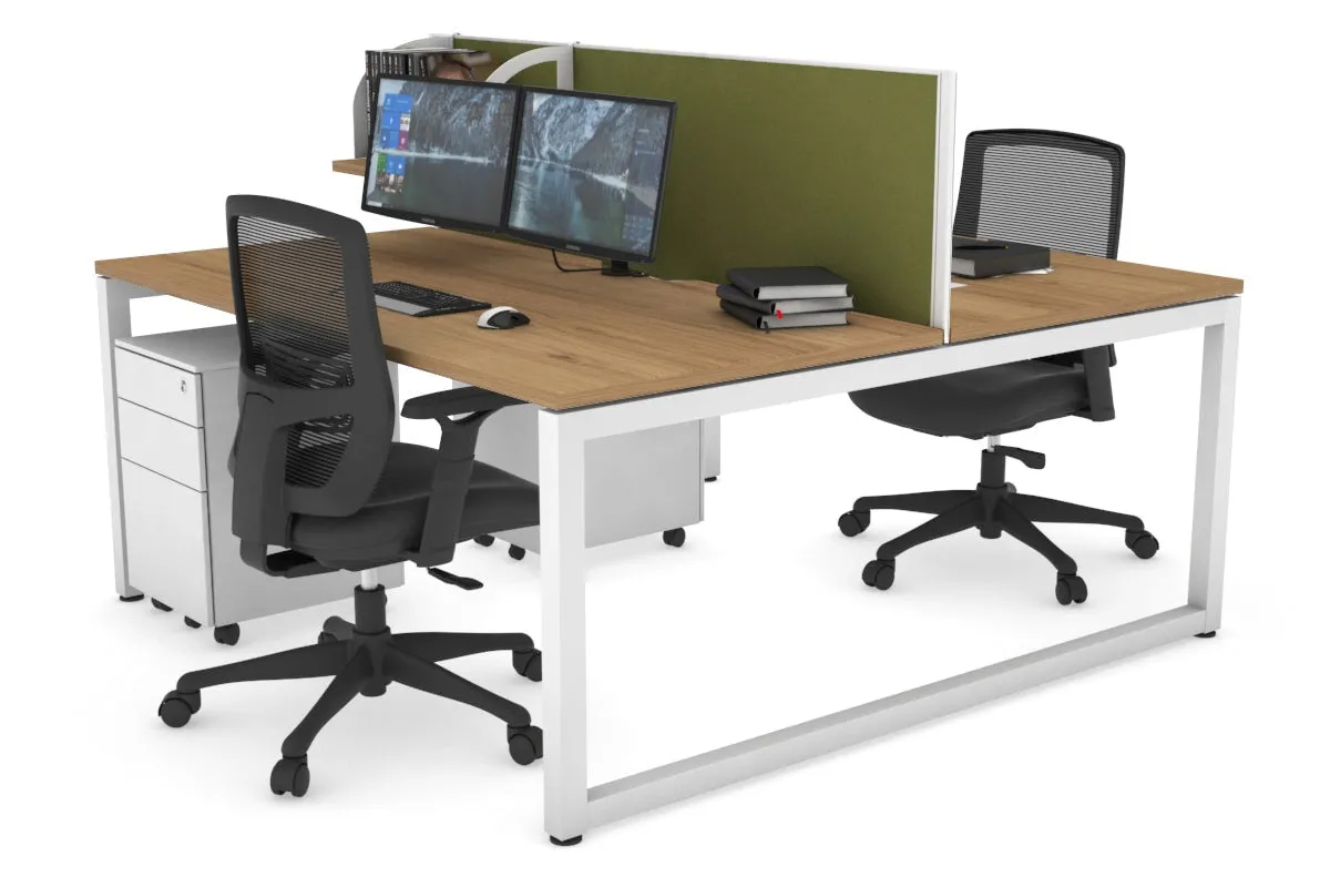 Quadro Loop Legs 2 Person Office Workstation [1800L x 800W with Cable Scallop]