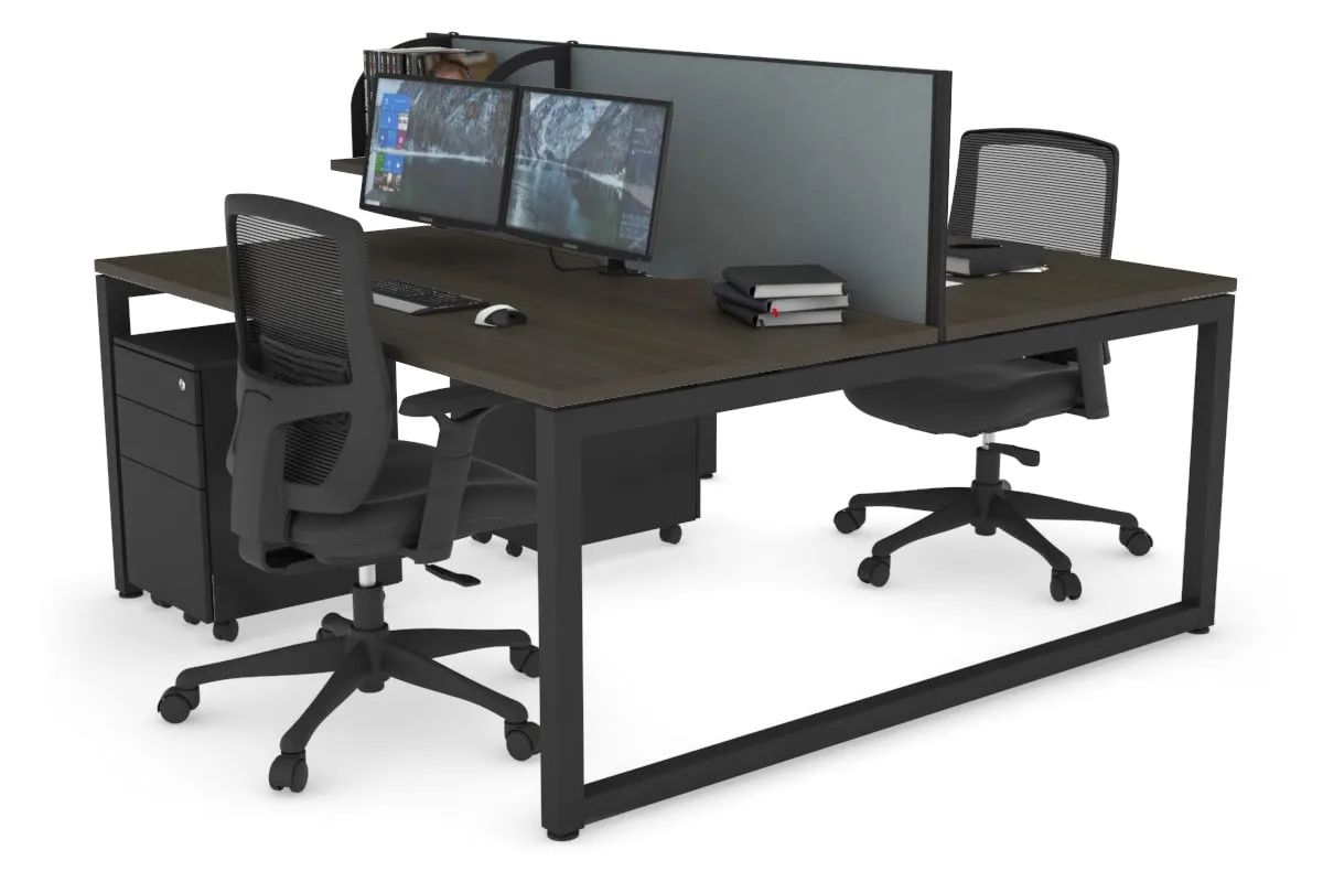 Quadro Loop Legs 2 Person Office Workstation [1800L x 800W with Cable Scallop]