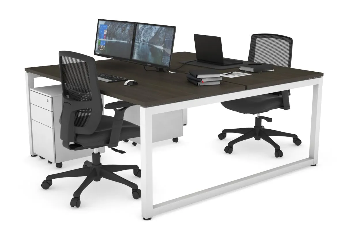 Quadro Loop Legs 2 Person Office Workstation [1800L x 800W with Cable Scallop]
