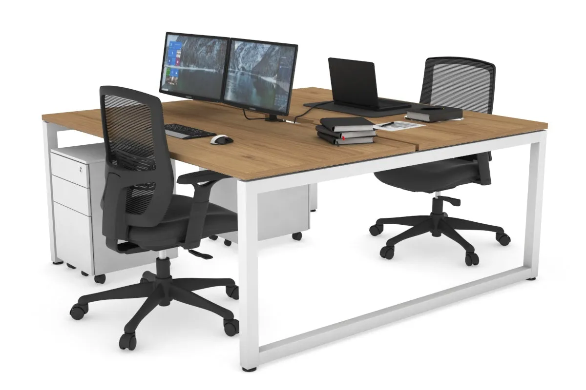 Quadro Loop Legs 2 Person Office Workstation [1800L x 800W with Cable Scallop]
