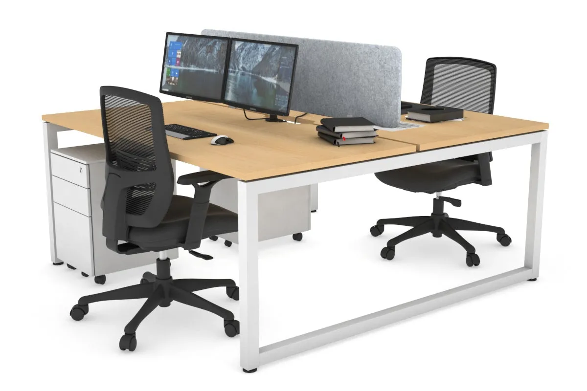Quadro Loop Legs 2 Person Office Workstation [1800L x 800W with Cable Scallop]