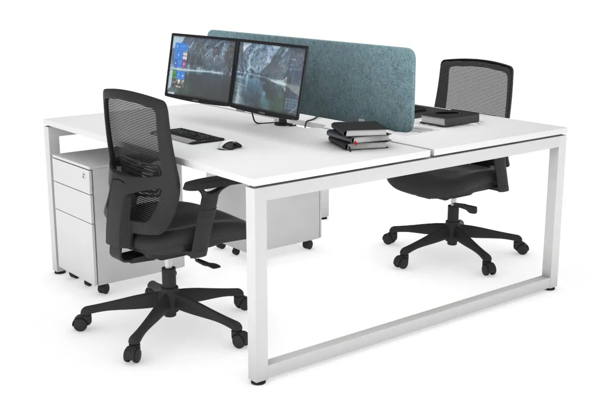 Quadro Loop Legs 2 Person Office Workstation [1800L x 800W with Cable Scallop]