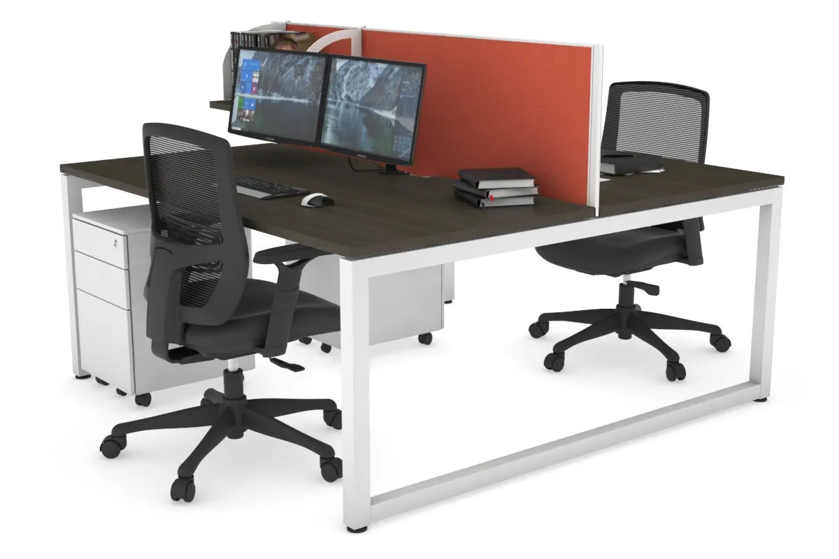 Quadro Loop Legs 2 Person Office Workstation [1800L x 800W with Cable Scallop]