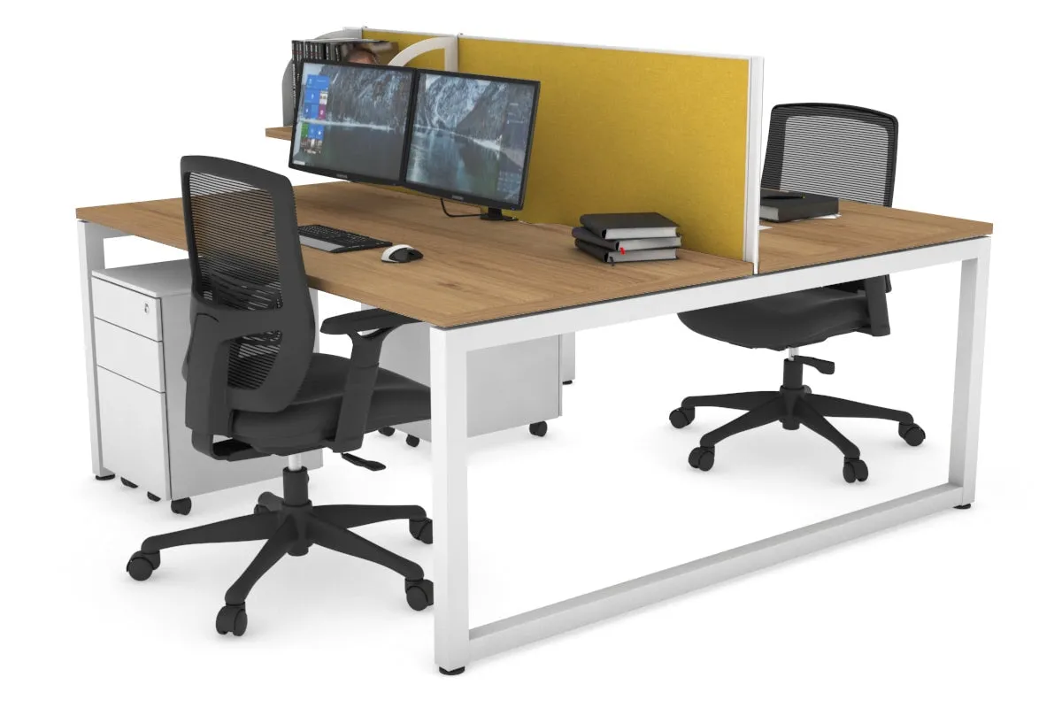 Quadro Loop Legs 2 Person Office Workstation [1800L x 800W with Cable Scallop]