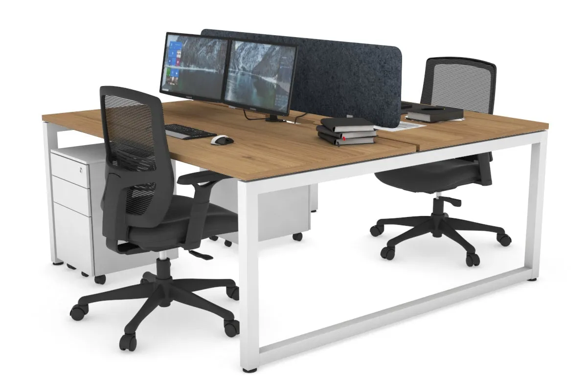 Quadro Loop Legs 2 Person Office Workstation [1800L x 800W with Cable Scallop]