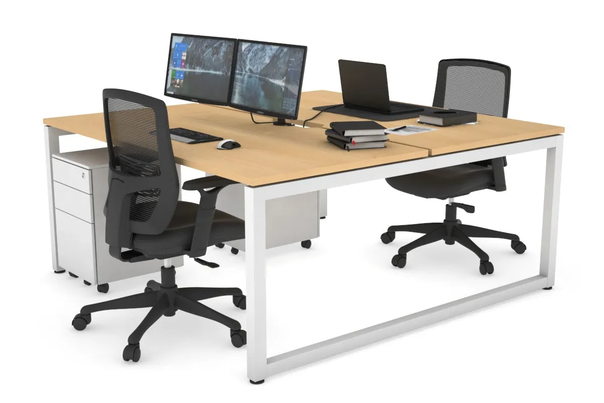 Quadro Loop Legs 2 Person Office Workstation [1800L x 800W with Cable Scallop]