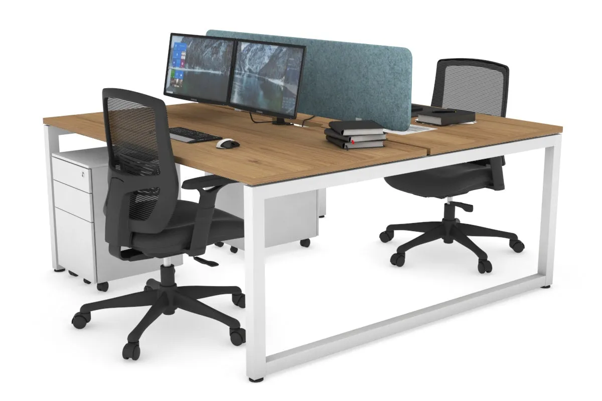 Quadro Loop Legs 2 Person Office Workstation [1800L x 800W with Cable Scallop]