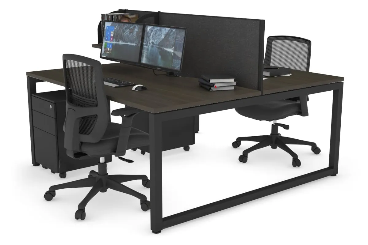 Quadro Loop Legs 2 Person Office Workstation [1800L x 800W with Cable Scallop]
