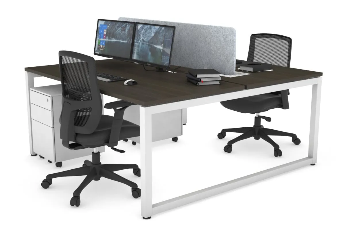 Quadro Loop Legs 2 Person Office Workstation [1800L x 800W with Cable Scallop]