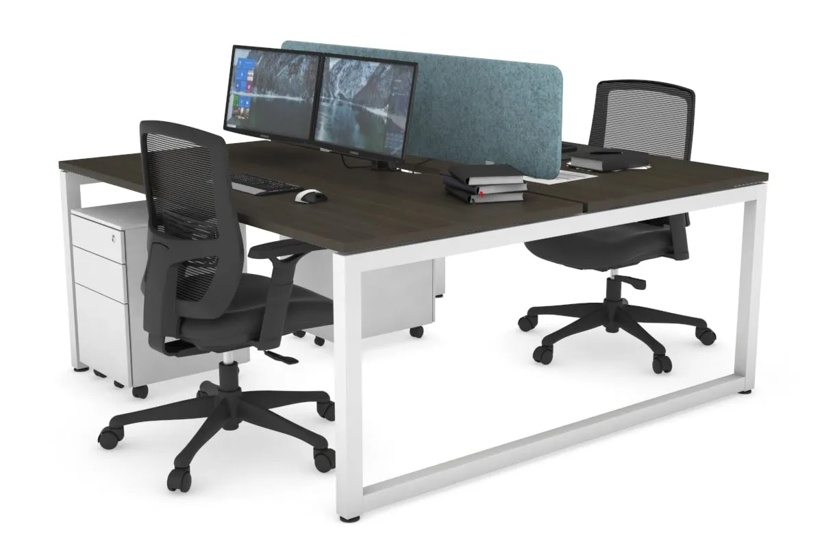 Quadro Loop Legs 2 Person Office Workstation [1800L x 800W with Cable Scallop]