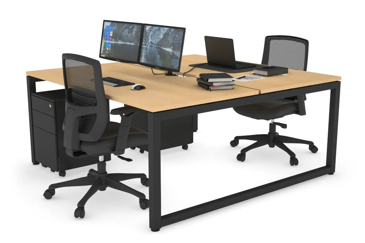 Quadro Loop Legs 2 Person Office Workstation [1800L x 800W with Cable Scallop]