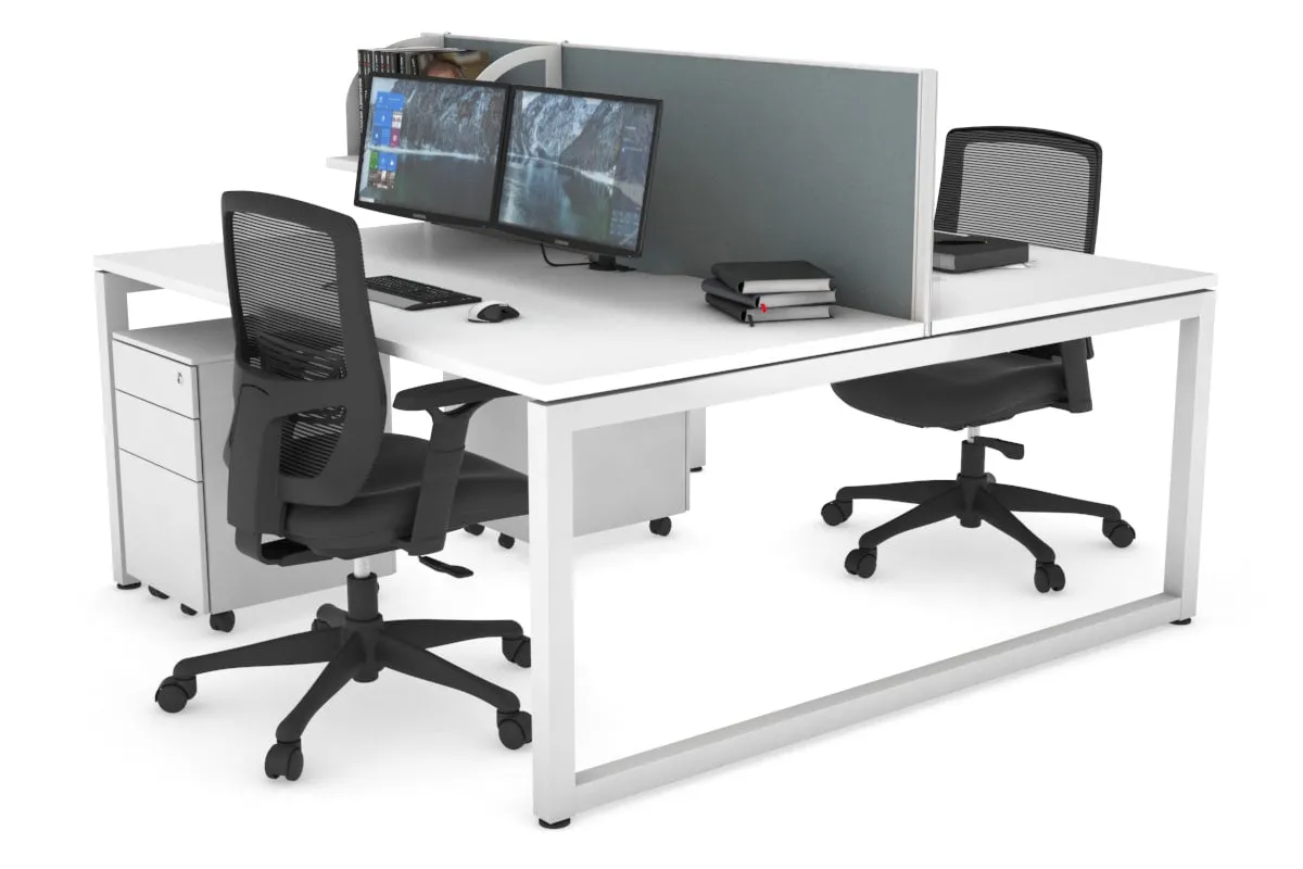 Quadro Loop Legs 2 Person Office Workstation [1800L x 800W with Cable Scallop]