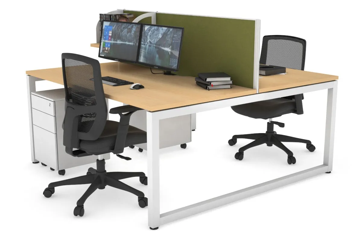 Quadro Loop Legs 2 Person Office Workstation [1800L x 800W with Cable Scallop]