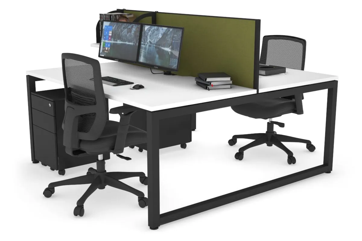 Quadro Loop Legs 2 Person Office Workstation [1800L x 800W with Cable Scallop]