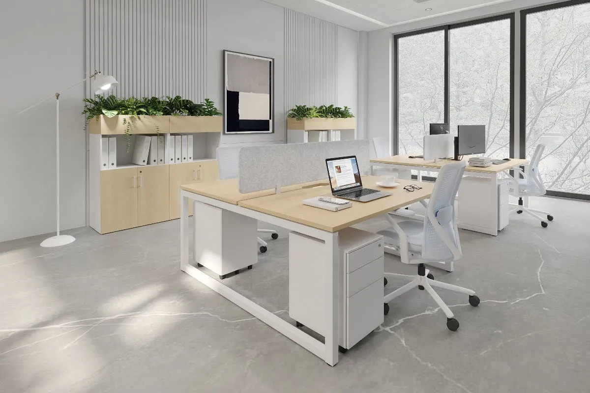 Quadro Loop Legs 2 Person Office Workstation [1800L x 800W with Cable Scallop]