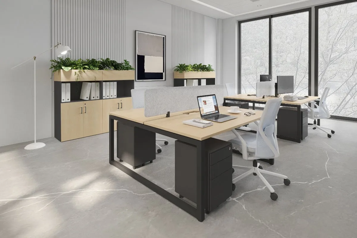 Quadro Loop Legs 2 Person Office Workstation [1800L x 800W with Cable Scallop]
