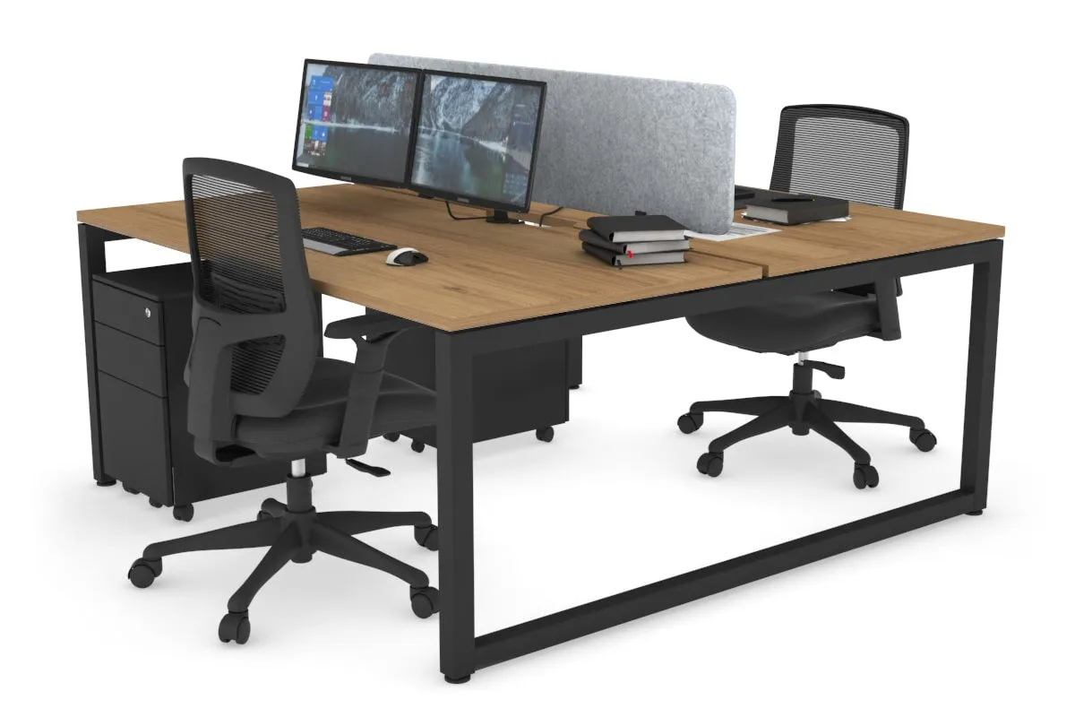 Quadro Loop Legs 2 Person Office Workstation [1800L x 800W with Cable Scallop]