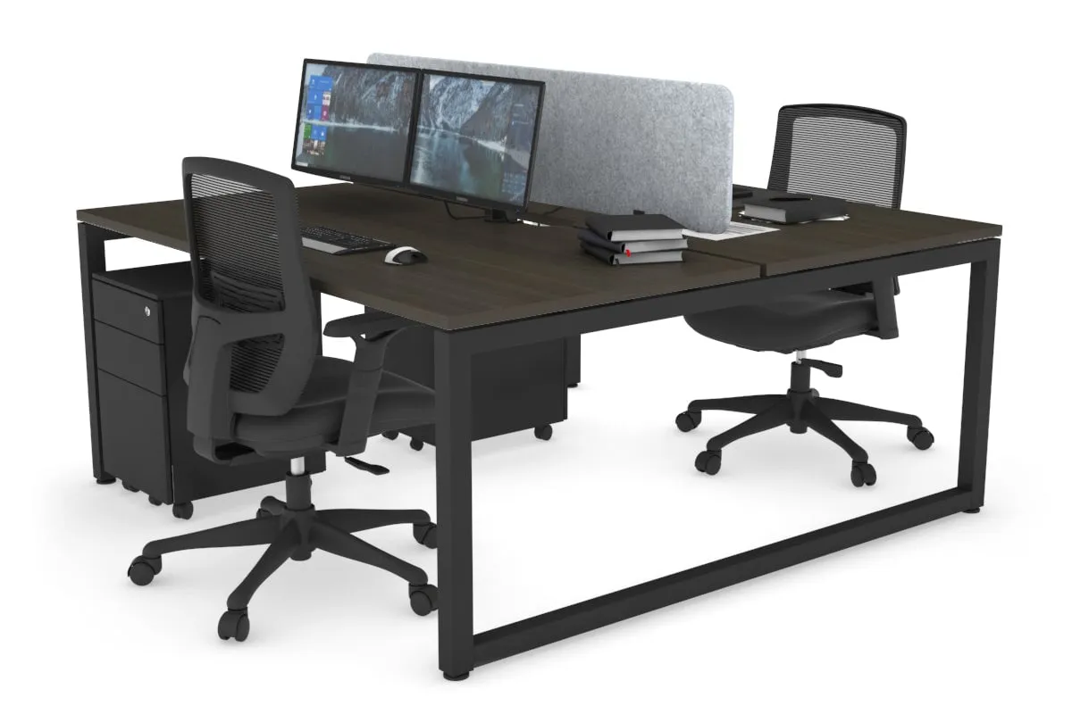 Quadro Loop Legs 2 Person Office Workstation [1800L x 800W with Cable Scallop]