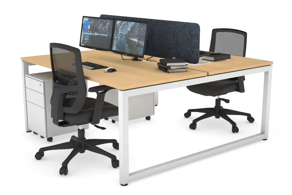 Quadro Loop Legs 2 Person Office Workstation [1800L x 800W with Cable Scallop]