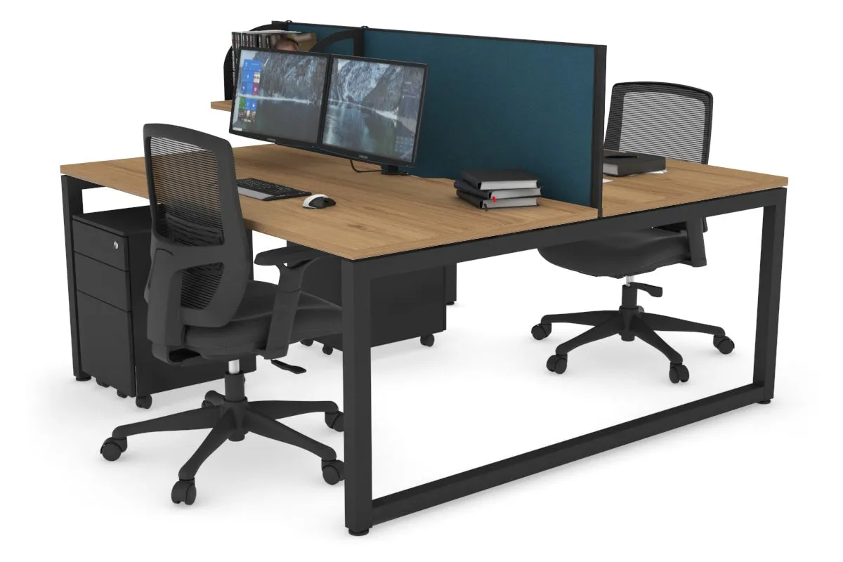 Quadro Loop Legs 2 Person Office Workstation [1800L x 800W with Cable Scallop]