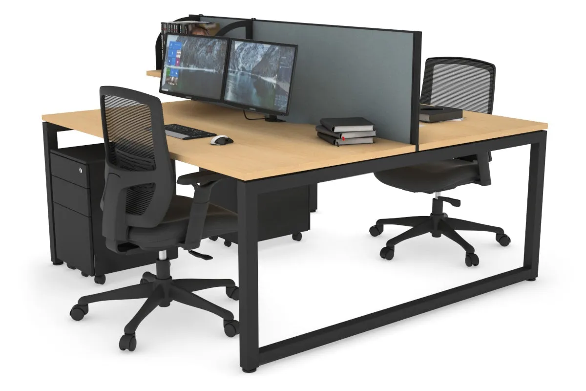 Quadro Loop Legs 2 Person Office Workstation [1800L x 800W with Cable Scallop]
