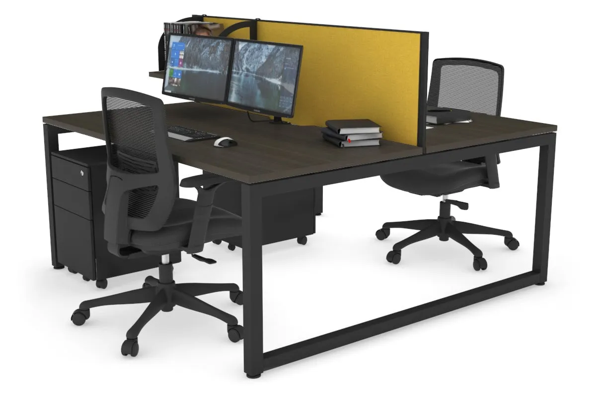 Quadro Loop Legs 2 Person Office Workstation [1800L x 800W with Cable Scallop]