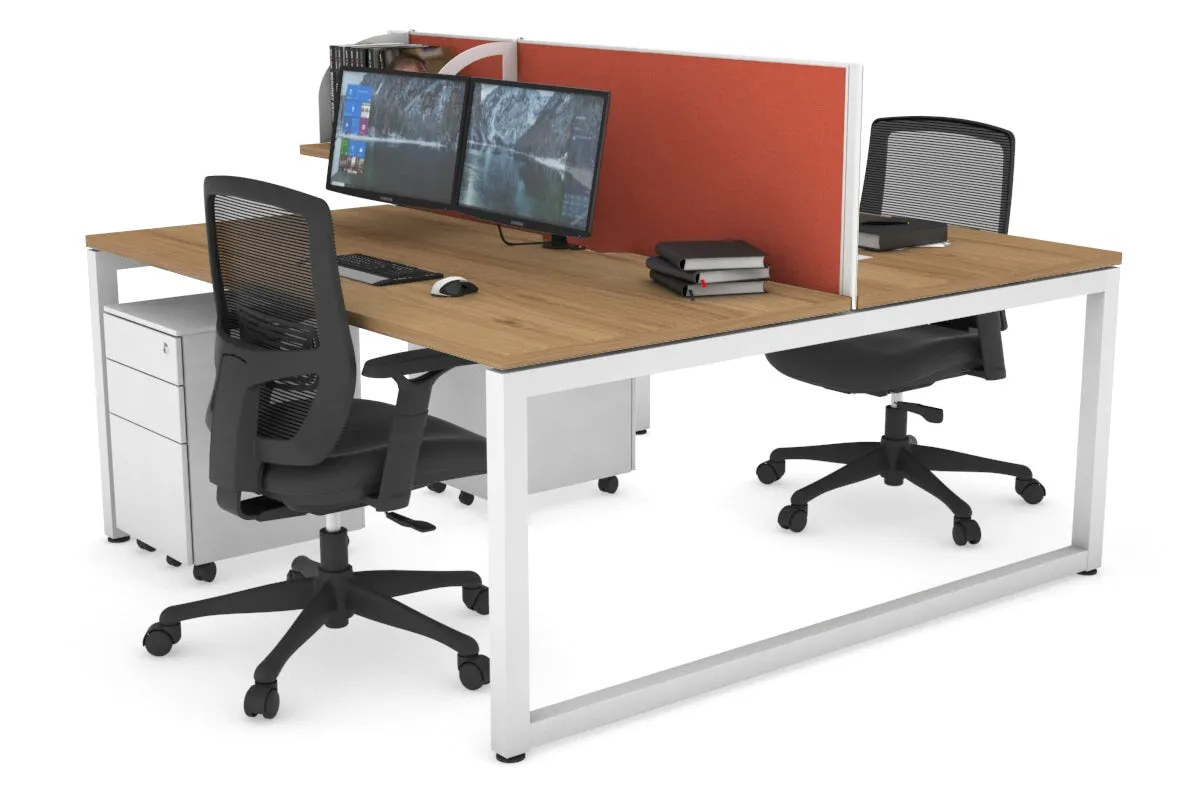 Quadro Loop Legs 2 Person Office Workstation [1800L x 800W with Cable Scallop]