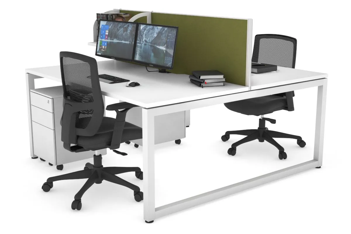 Quadro Loop Legs 2 Person Office Workstation [1800L x 800W with Cable Scallop]