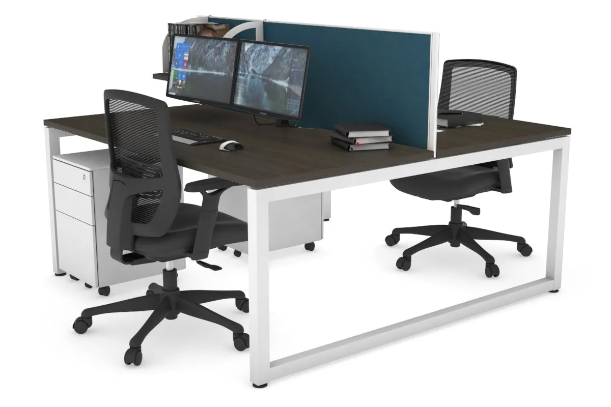 Quadro Loop Legs 2 Person Office Workstation [1800L x 800W with Cable Scallop]