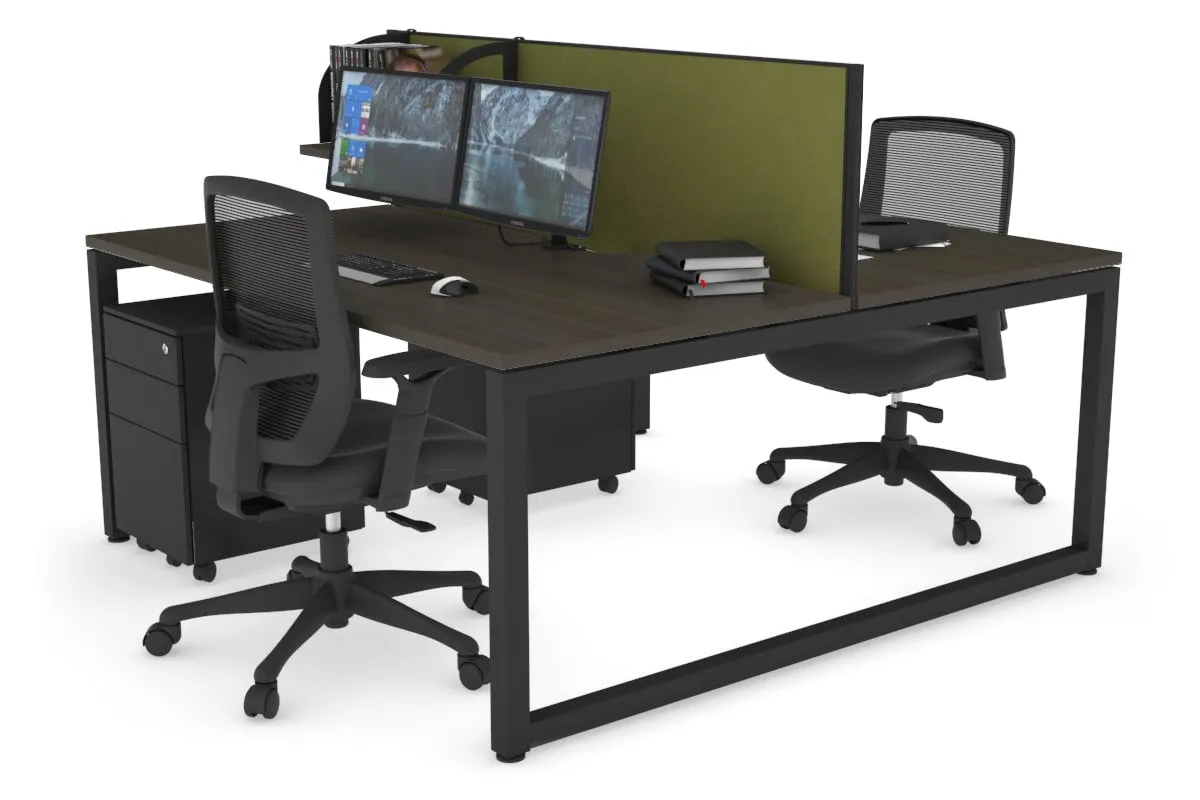 Quadro Loop Legs 2 Person Office Workstation [1800L x 800W with Cable Scallop]