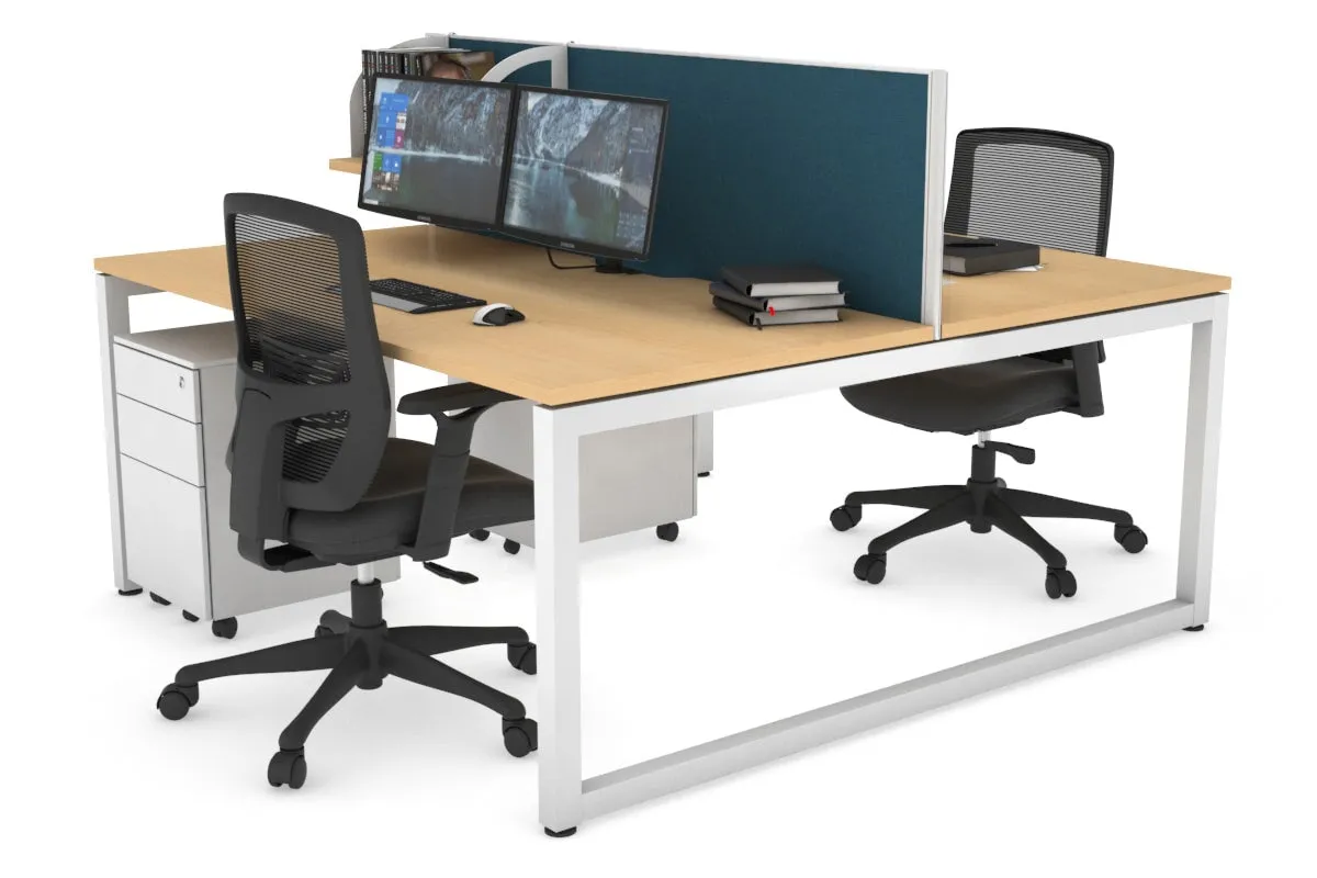 Quadro Loop Legs 2 Person Office Workstation [1800L x 800W with Cable Scallop]