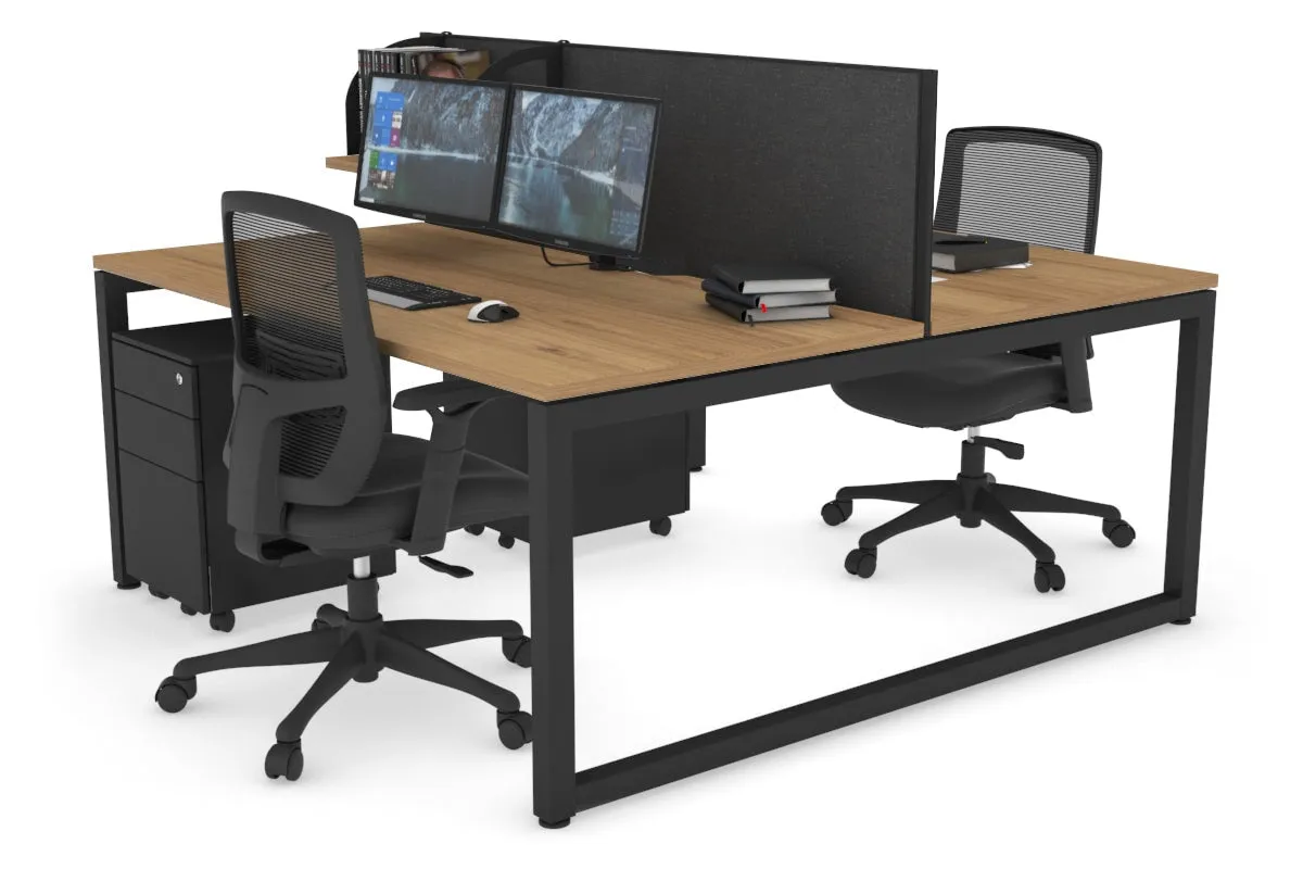 Quadro Loop Legs 2 Person Office Workstation [1800L x 800W with Cable Scallop]