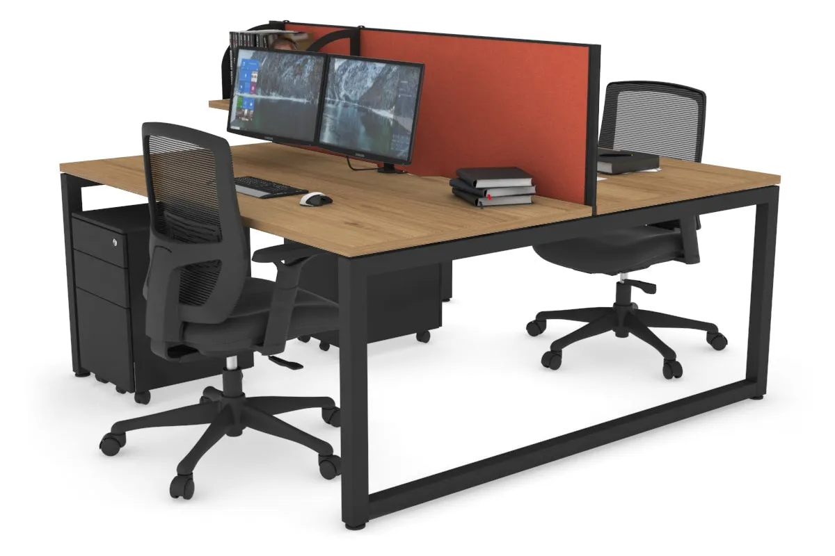 Quadro Loop Legs 2 Person Office Workstation [1800L x 800W with Cable Scallop]