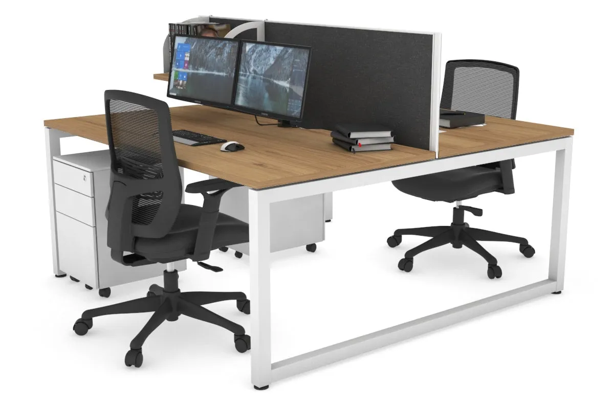 Quadro Loop Legs 2 Person Office Workstation [1800L x 800W with Cable Scallop]