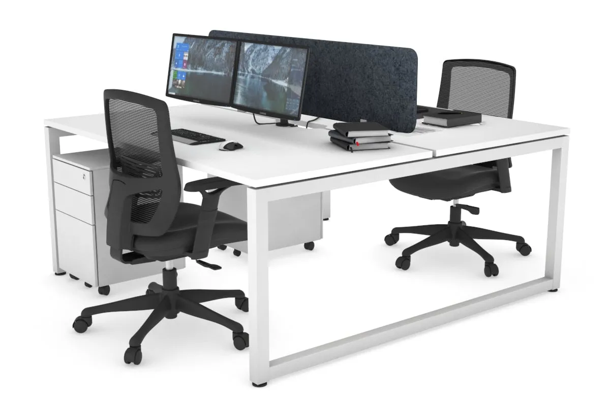 Quadro Loop Legs 2 Person Office Workstation [1800L x 800W with Cable Scallop]