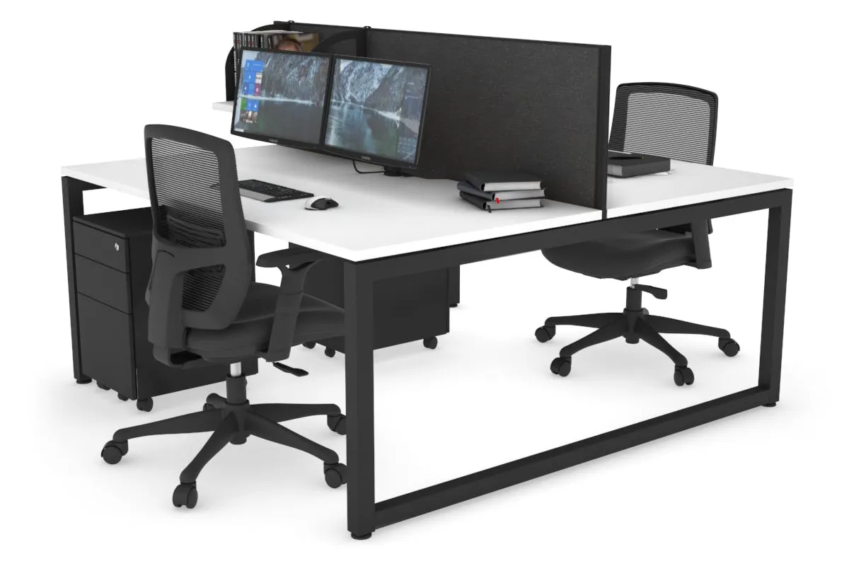 Quadro Loop Legs 2 Person Office Workstation [1800L x 800W with Cable Scallop]