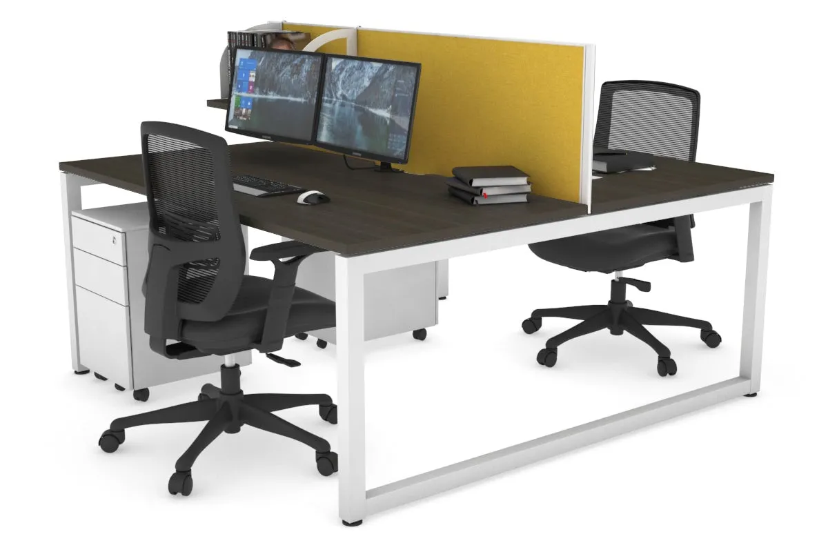 Quadro Loop Legs 2 Person Office Workstation [1800L x 800W with Cable Scallop]