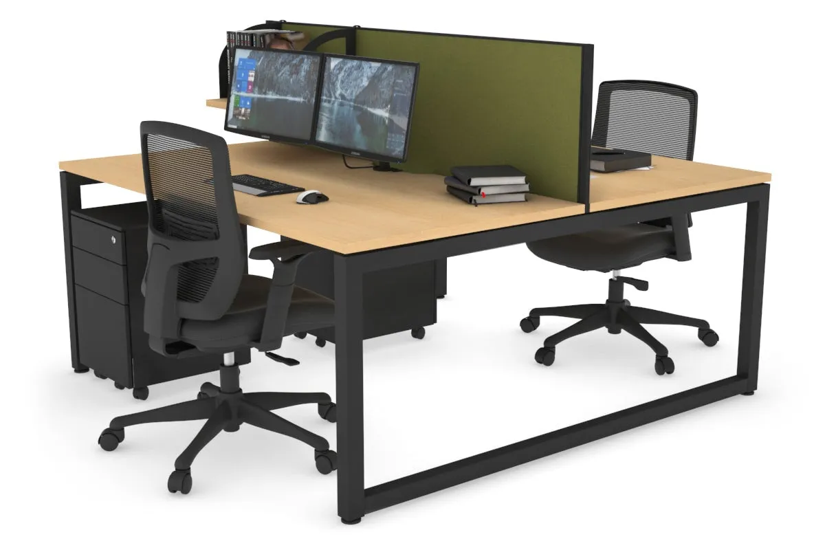 Quadro Loop Legs 2 Person Office Workstation [1800L x 800W with Cable Scallop]