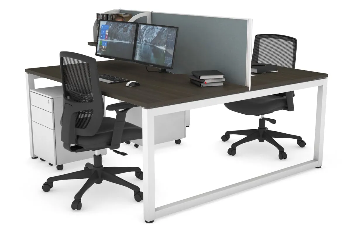 Quadro Loop Legs 2 Person Office Workstation [1800L x 800W with Cable Scallop]