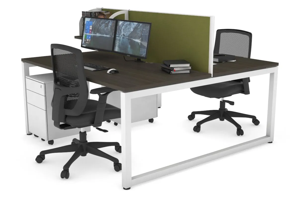 Quadro Loop Legs 2 Person Office Workstation [1800L x 800W with Cable Scallop]