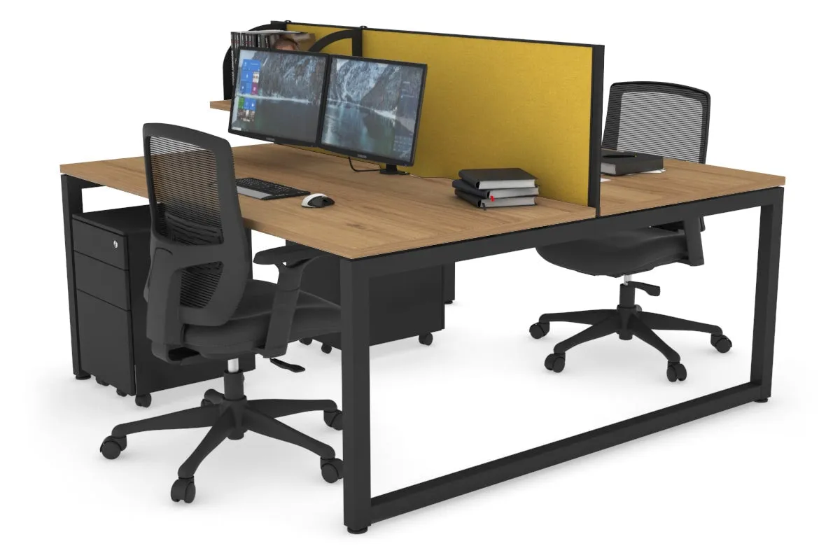 Quadro Loop Legs 2 Person Office Workstation [1800L x 800W with Cable Scallop]