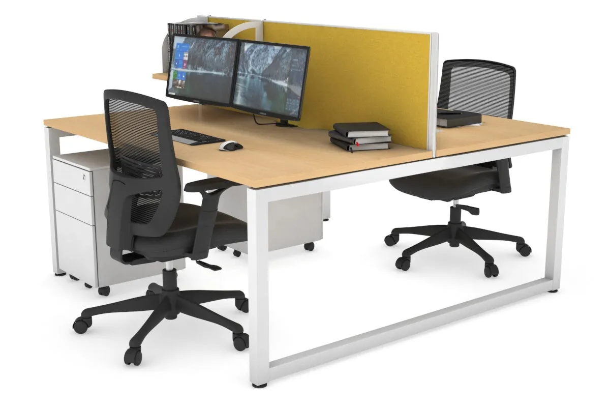 Quadro Loop Legs 2 Person Office Workstation [1800L x 800W with Cable Scallop]